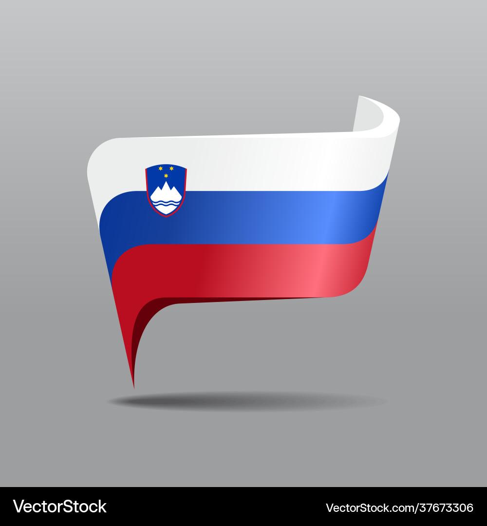 Slovenian flag map pointer layout Slovenian flag map pointer layout vector image