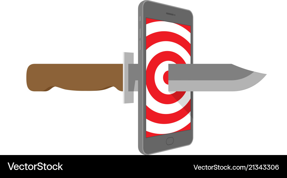 Smartphone with target pattern on screen Smartphone with target pattern on screen vector image