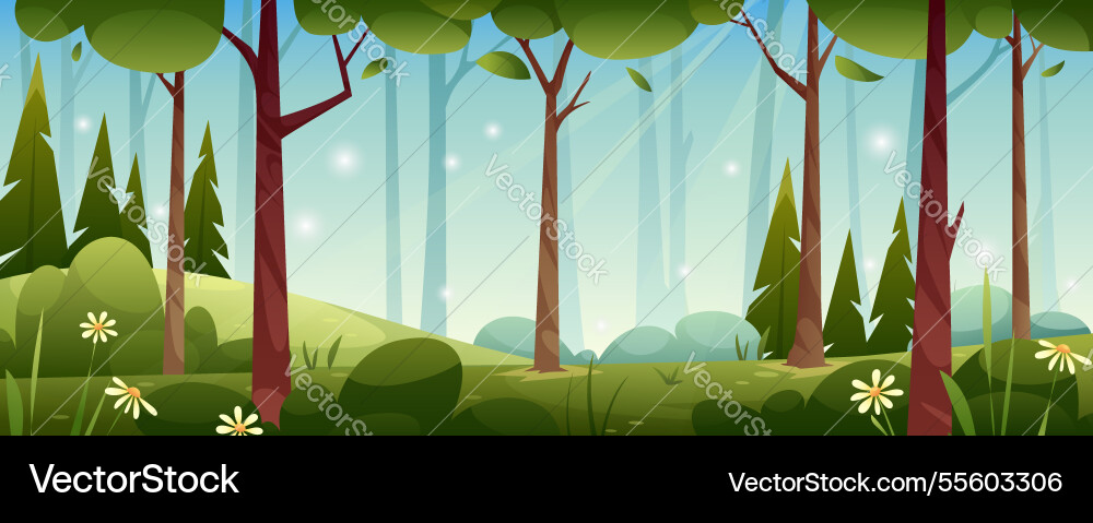 Summer forest landscape Royalty Free Vector Image