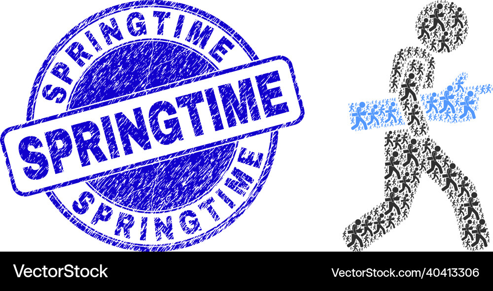 Textured springtime stamp seal and index finger Textured springtime stamp seal and index finger Vector Image