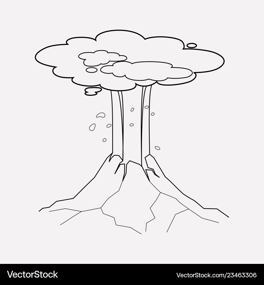 Volcano icon line element Volcano icon line element vector image