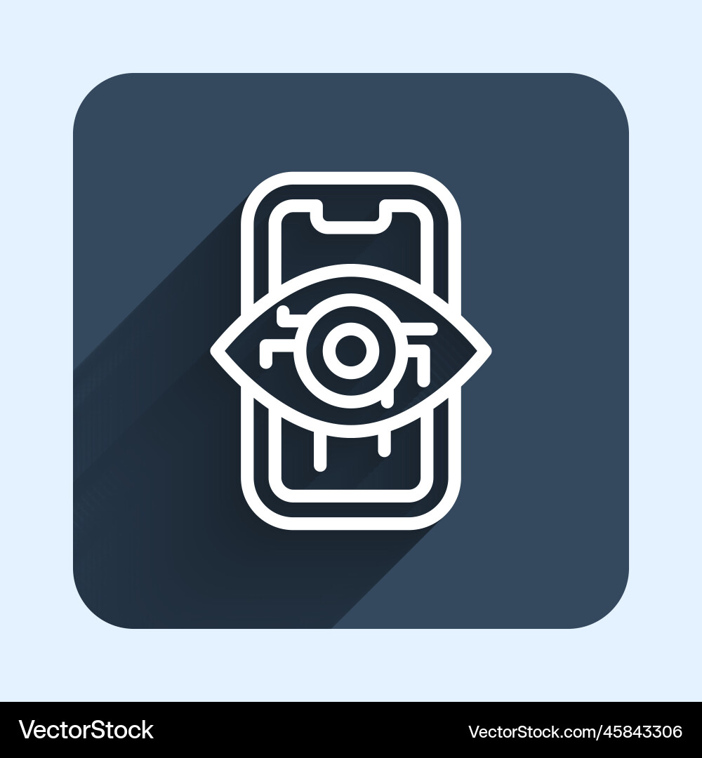 White line computer vision icon isolated with long White line computer vision icon isolated with long vector image