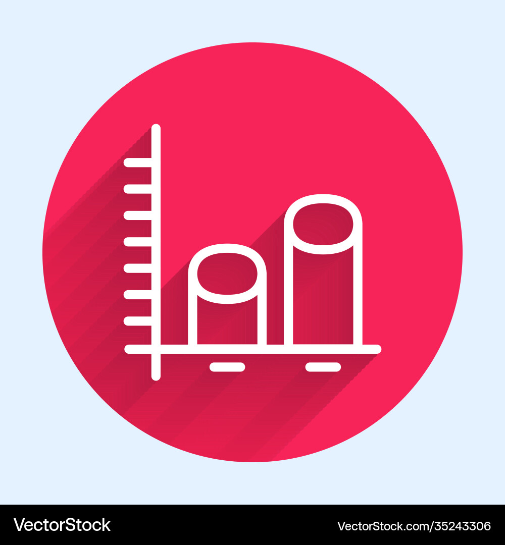 White line data analysis icon isolated with long White line data analysis icon isolated with long vector image