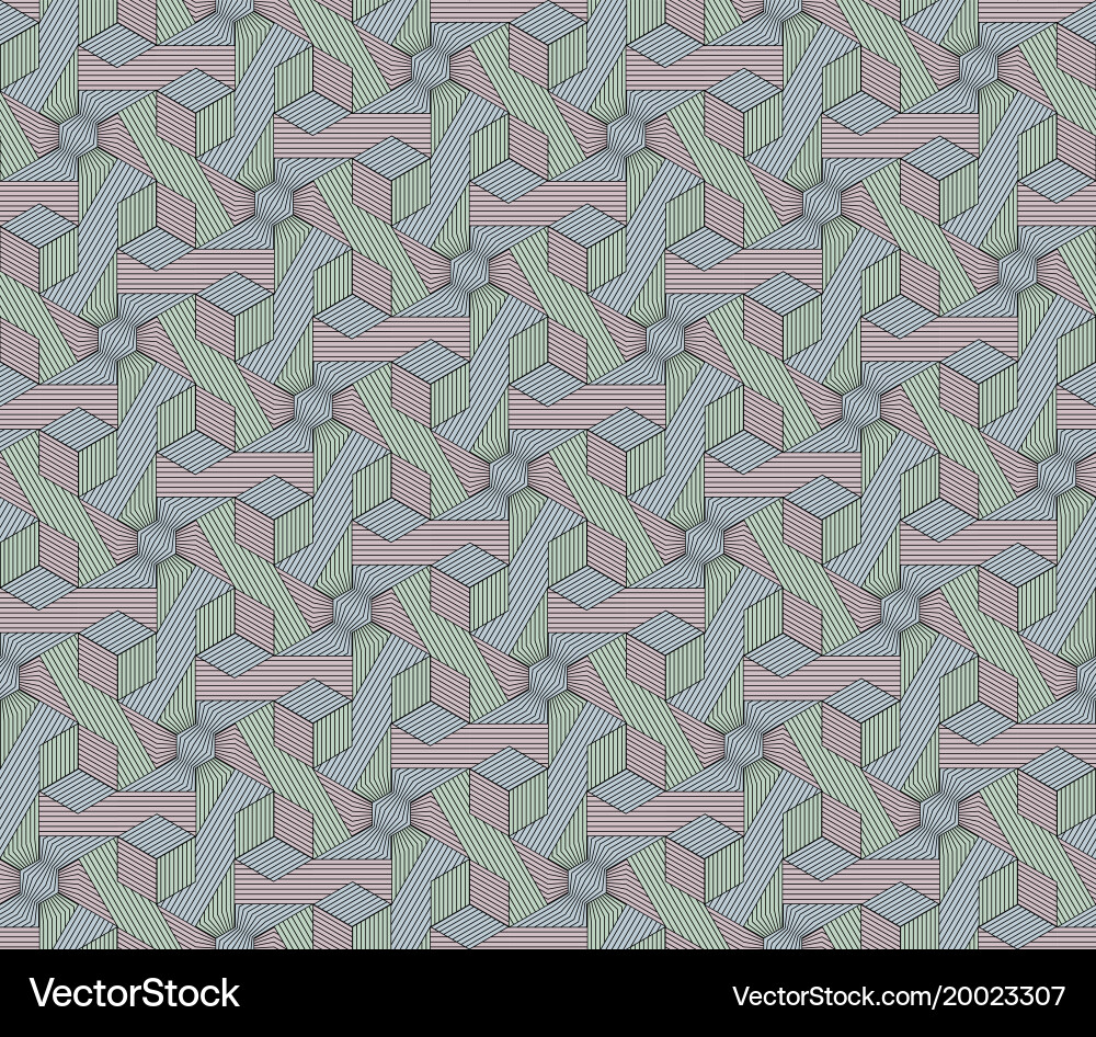 Abstract seamless surround pattern of cubes Vector Image