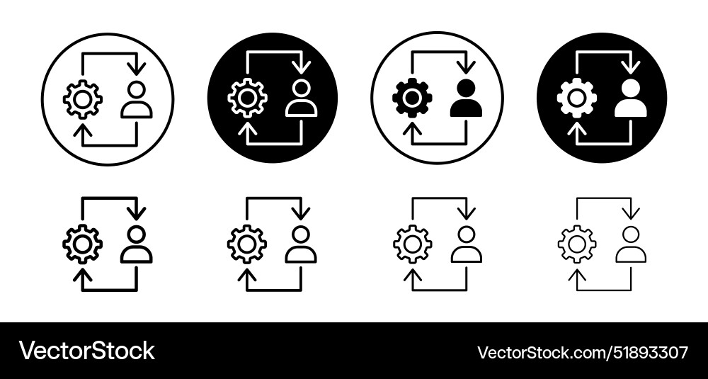 Approach icon set collection outline Royalty Free Vector