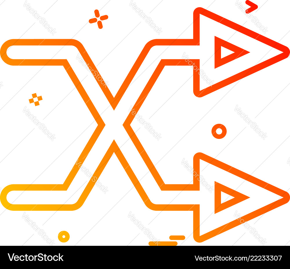 Arrow direction intersecting right two icon design Arrow direction intersecting right two icon design vector image