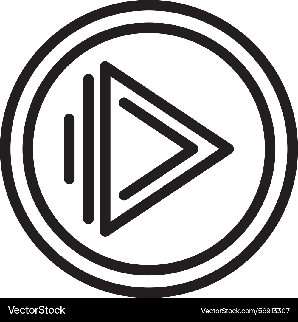 Arrow triangle right linear style icon design Vector Image