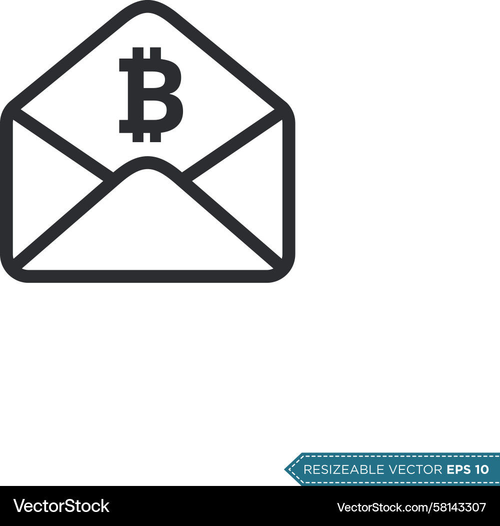 Bitcoin Address Envelope Icon – Royalty-Free Vector | VectorStock