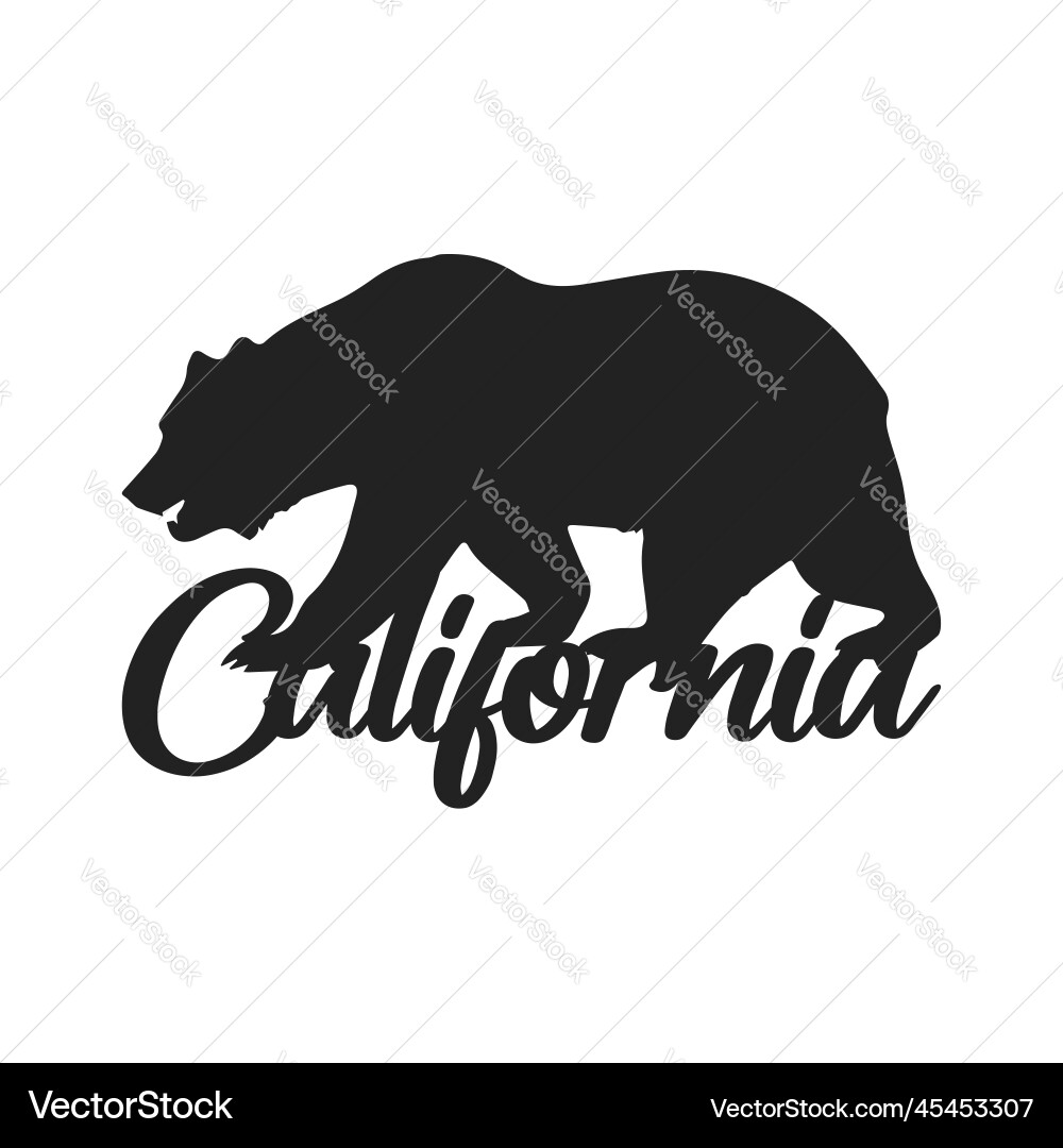 Black bear silhouette california Royalty Free Vector Image