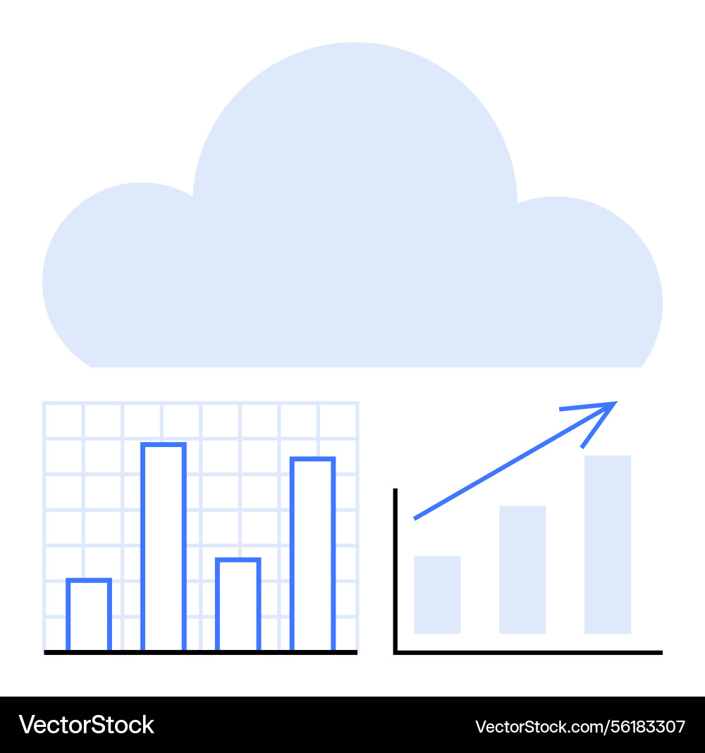 Cloud-based data analytics with growth concept Cloud-based data analytics with growth concept Vector Image