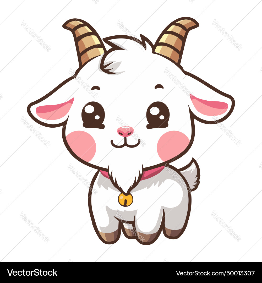 Cute goat isolated on white background Cute goat isolated on white background vector image