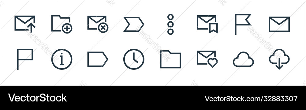 Email line icons linear set quality Email line icons linear set quality vector image