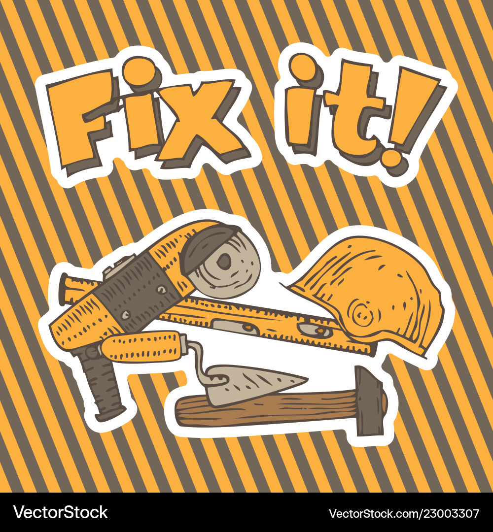 Fix it composition with tools Vector Image