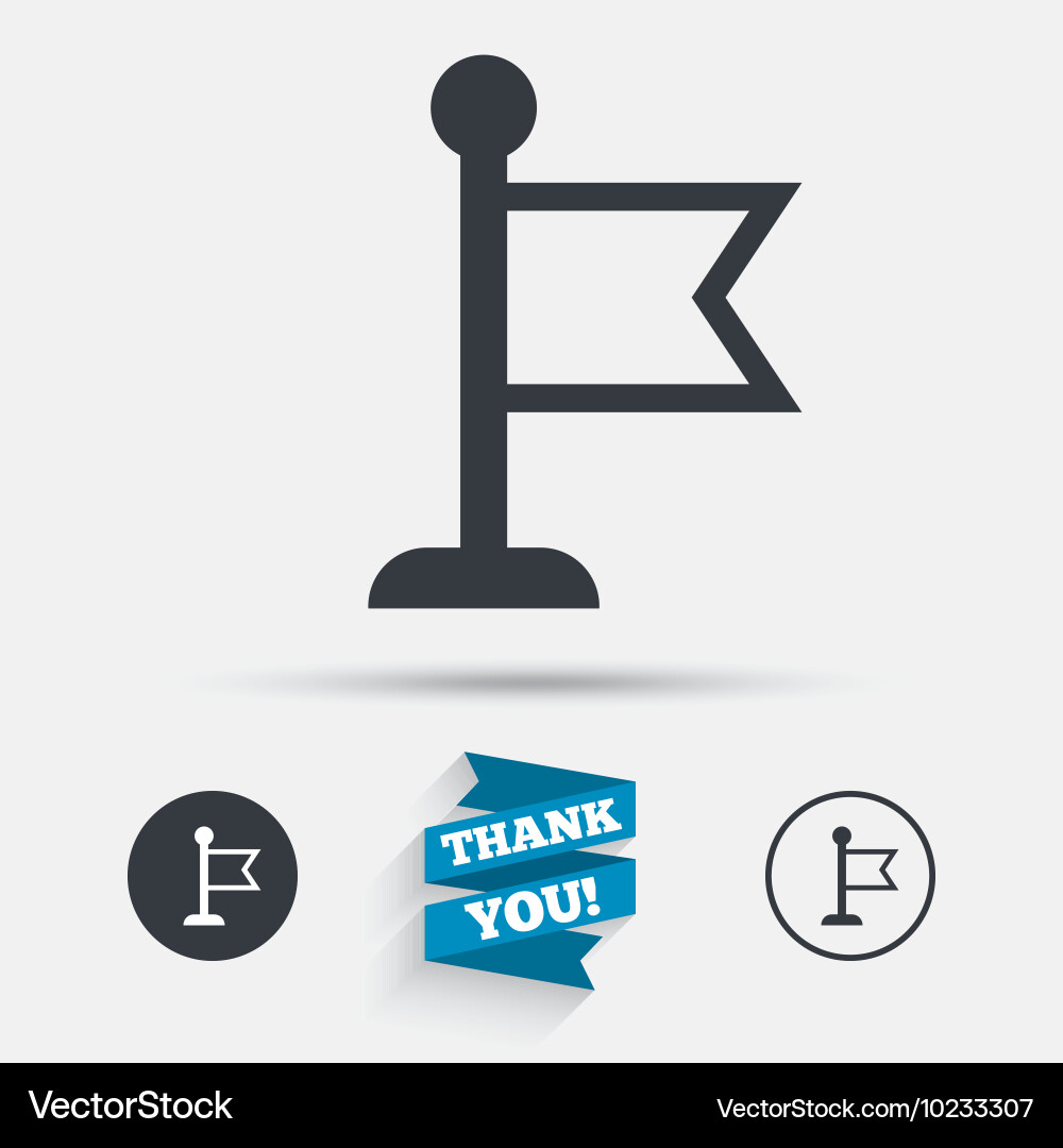 Flag pointer sign icon marker symbol Vector Image