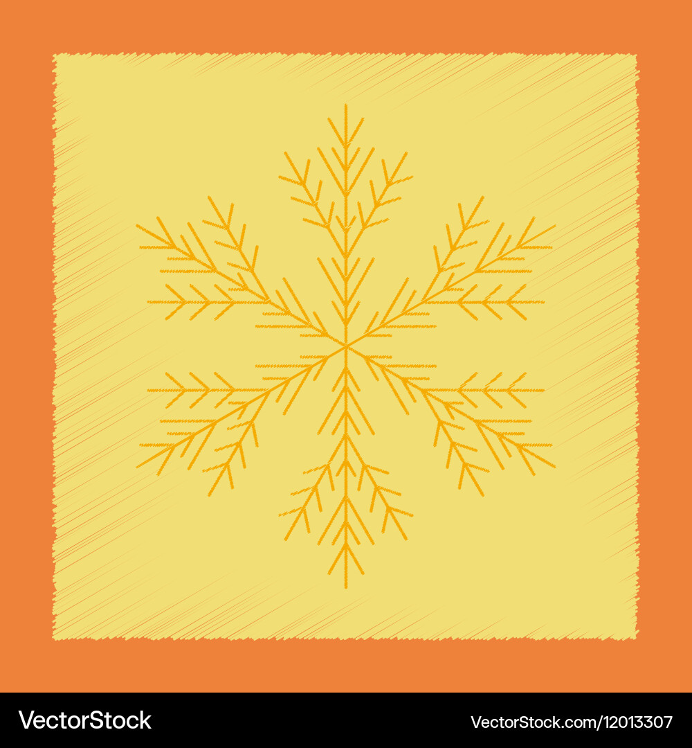 Flat shading style icon snowflake vector image