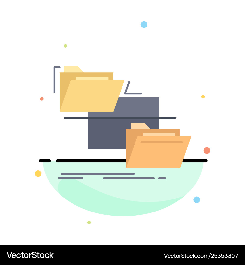 Folder file management move copy flat color icon Folder file management move copy flat color icon vector image