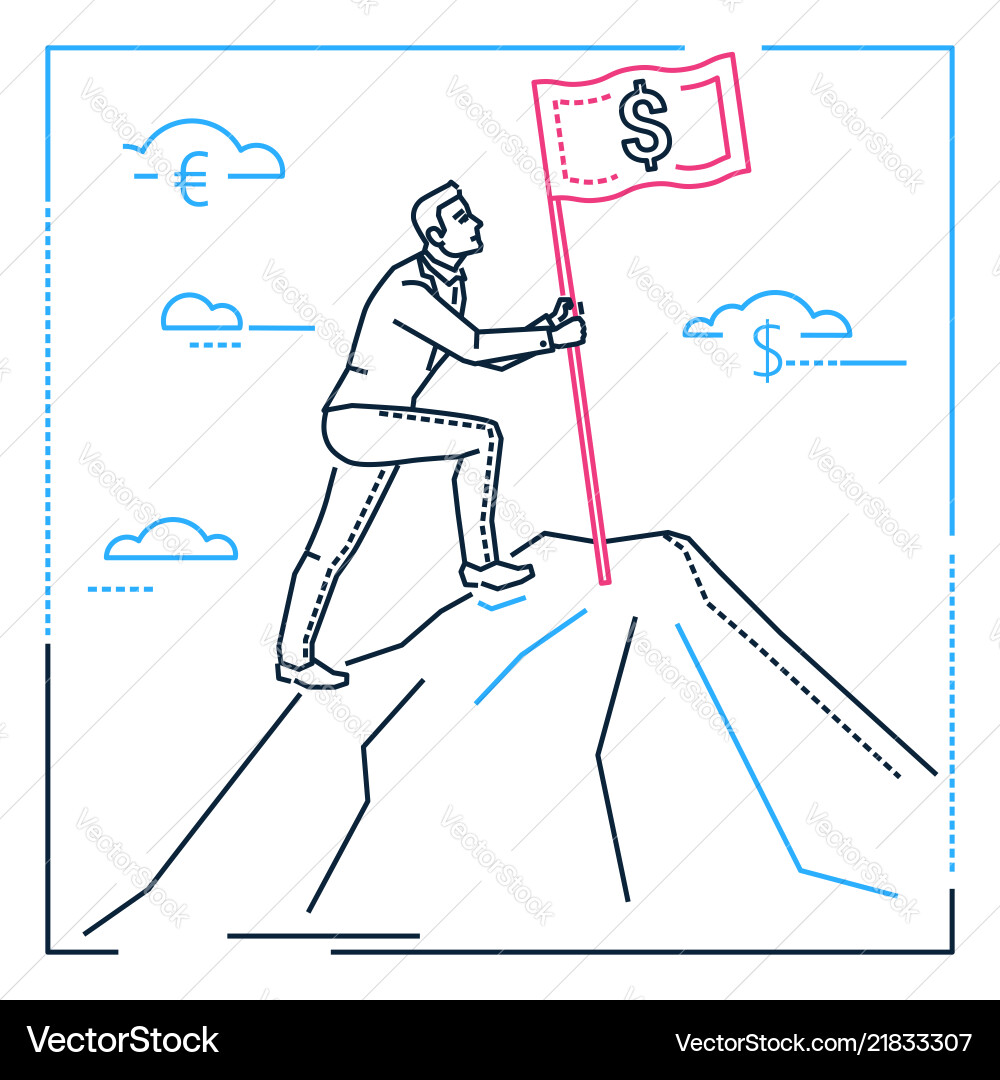 Goal setting - line design style Vector Image