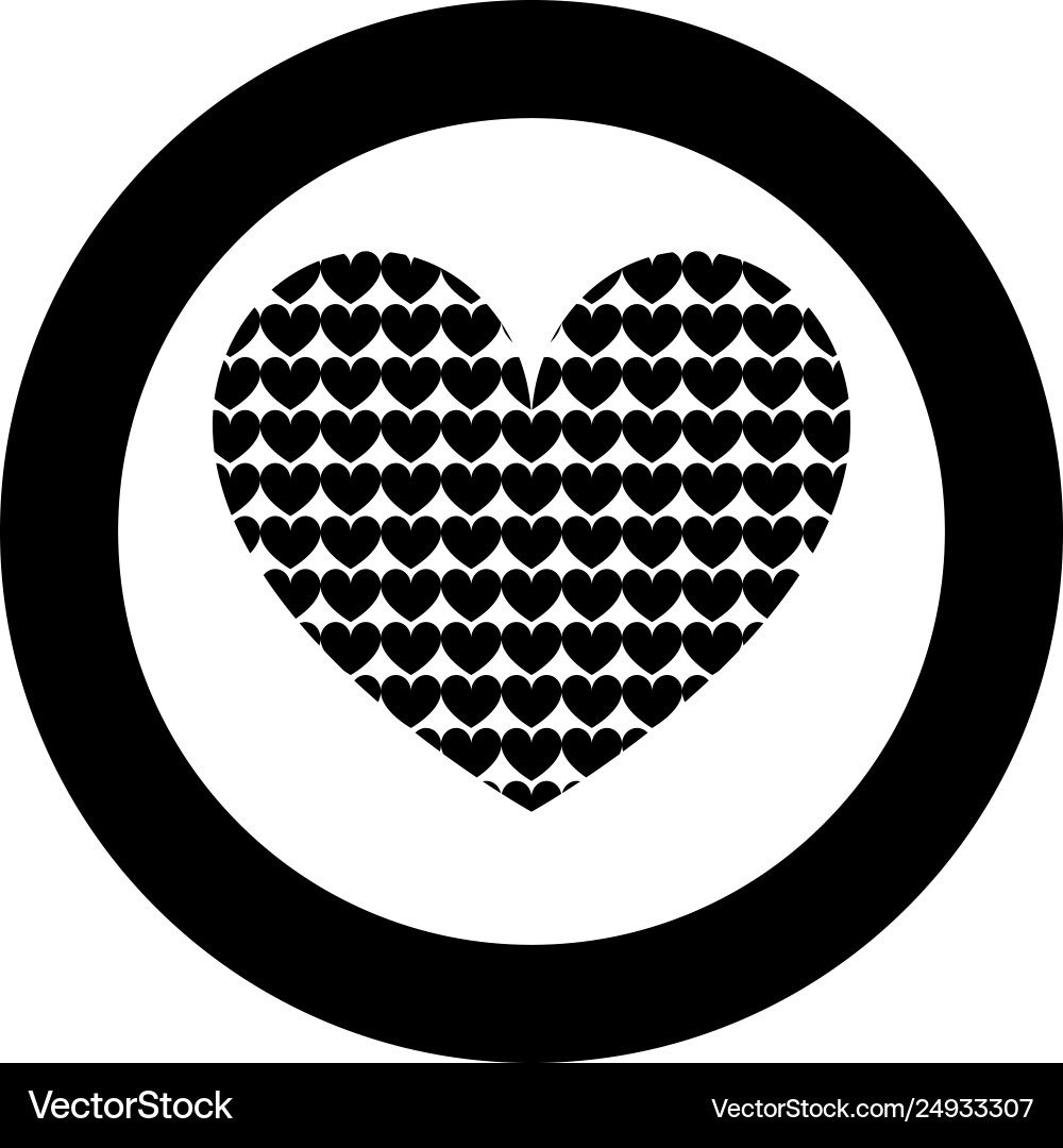 Heart with hearts inside pattern in Heart with hearts inside pattern in vector image