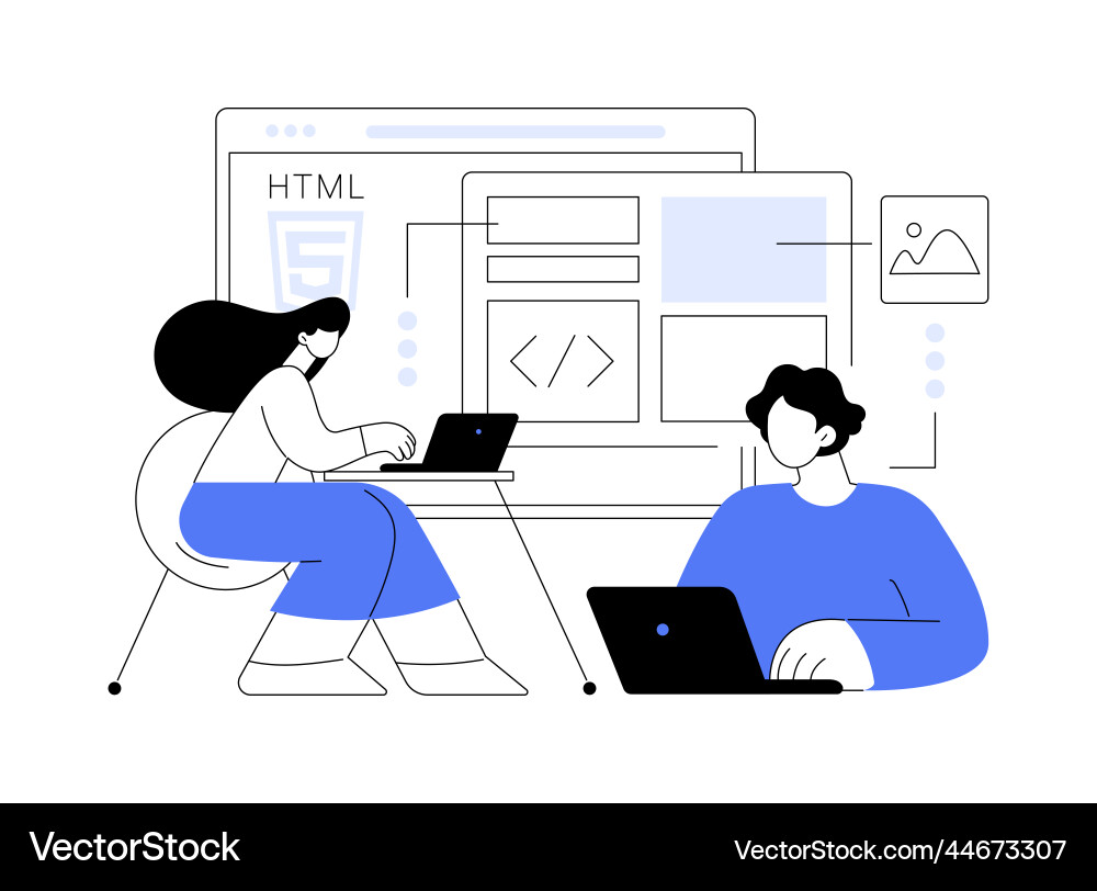 Html5 website development abstract concept Html5 website development abstract concept vector image