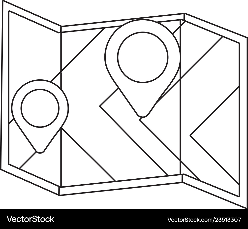 Map with location points vector image