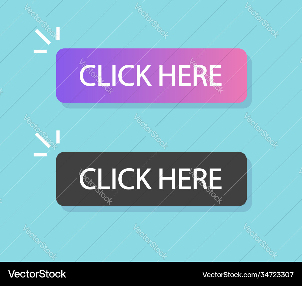 Modern Button Set - Click Here Icons vector image