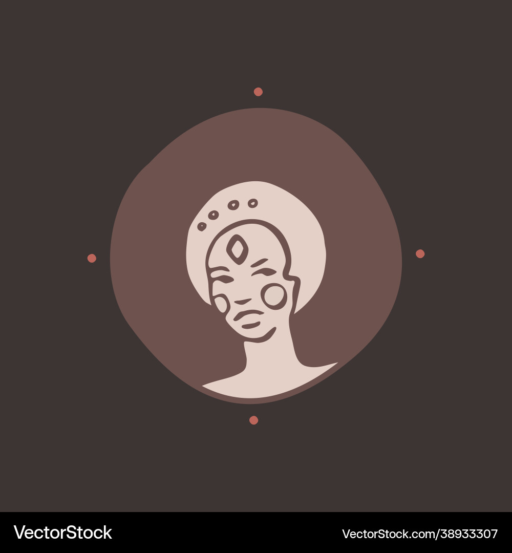 Modern feminine portrait women a logotype Modern feminine portrait women a logotype vector image