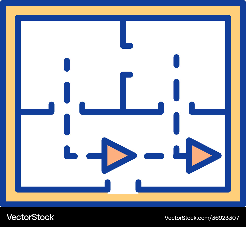 One-way traffic in building rgb color icon Vector Image