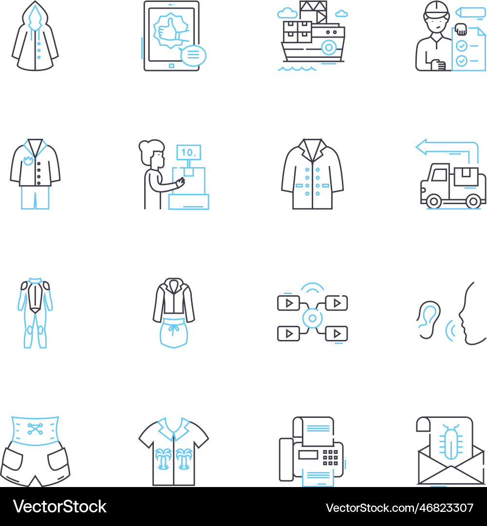 Order processing linear icons set fulfillment Vector Image