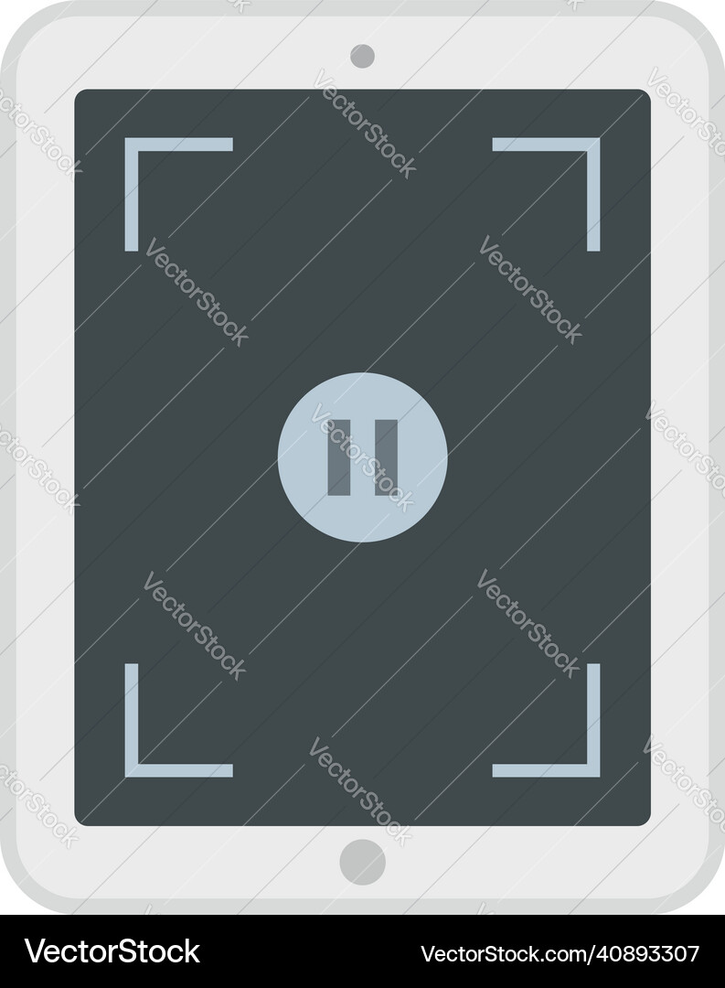 Pause screen recording icon flat isolated Pause screen recording icon flat isolated vector image