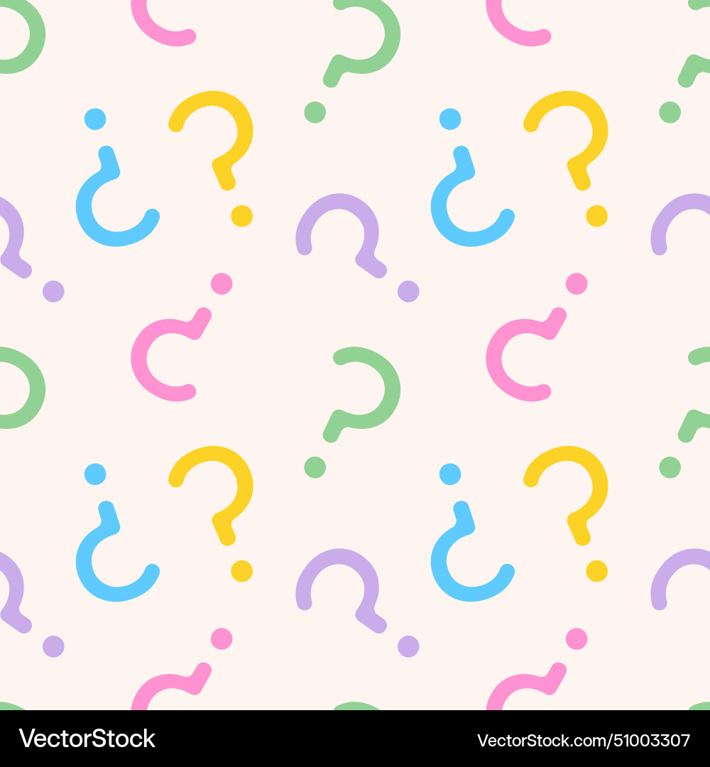 Question mark seamless pattern colorful abstract vector image