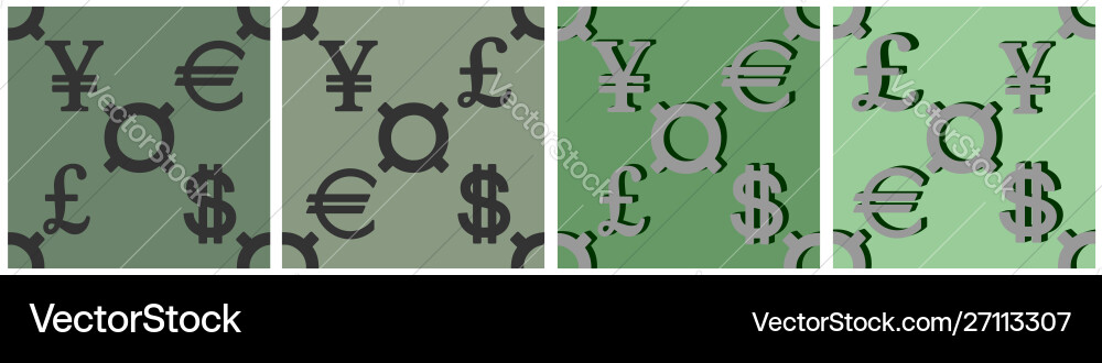 Seamless patterns symbol common currency Vector Image