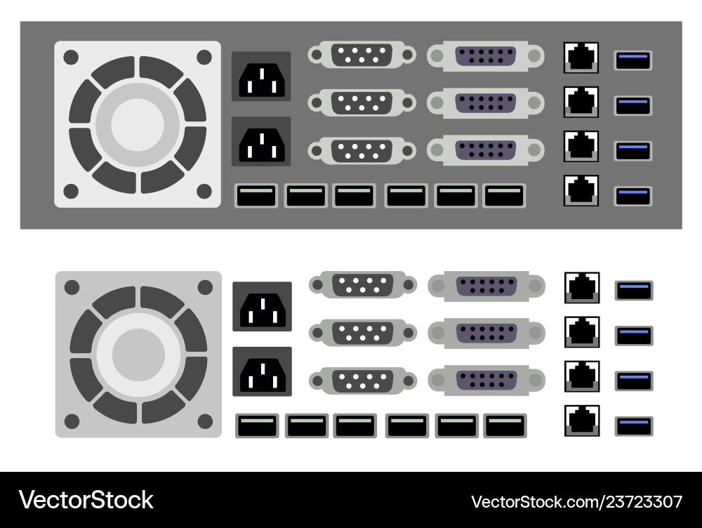 Set of computer parts Set of computer parts vector image