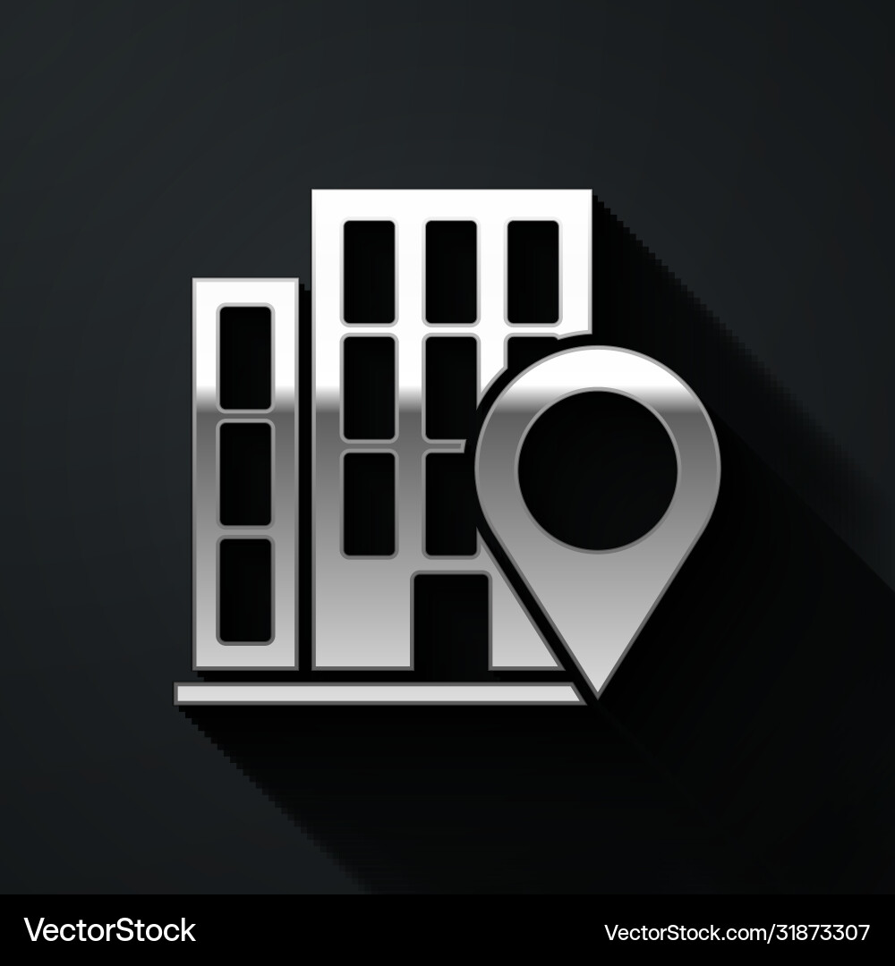 Silver map pointer with house icon isolated Silver map pointer with house icon isolated vector image