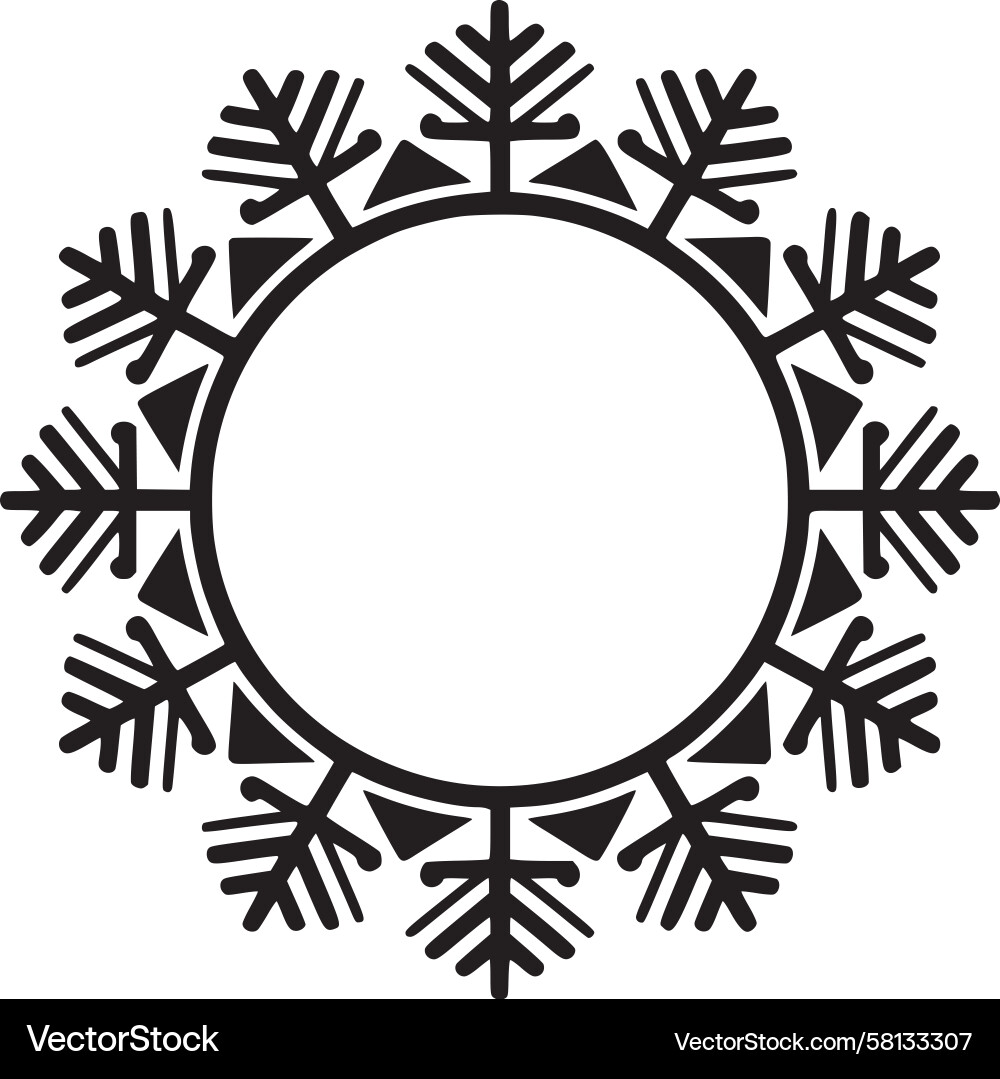 Simple Snowflake Frame Vector Image