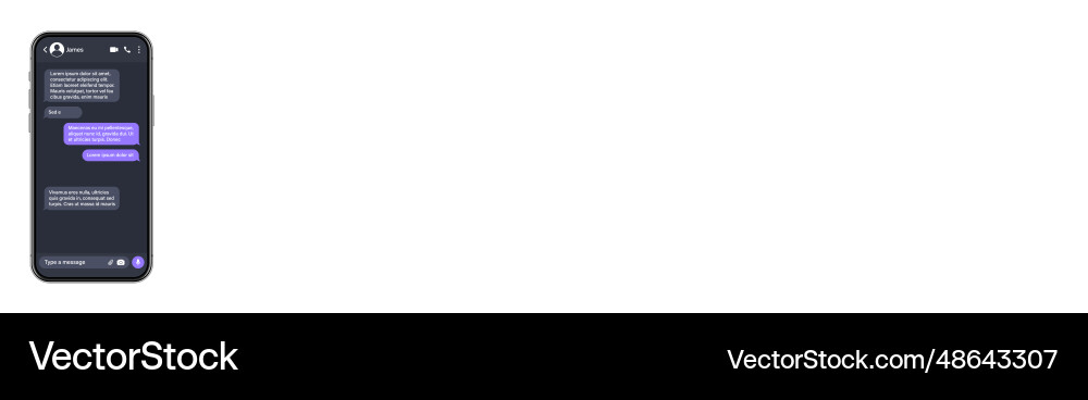Smartphone messaging app user interface Vector Image