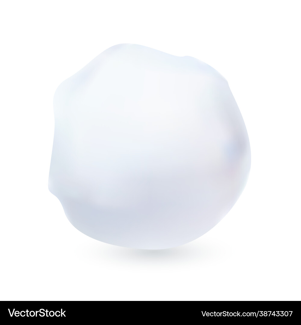 Snowball with shadow in realistic style isolated vector image