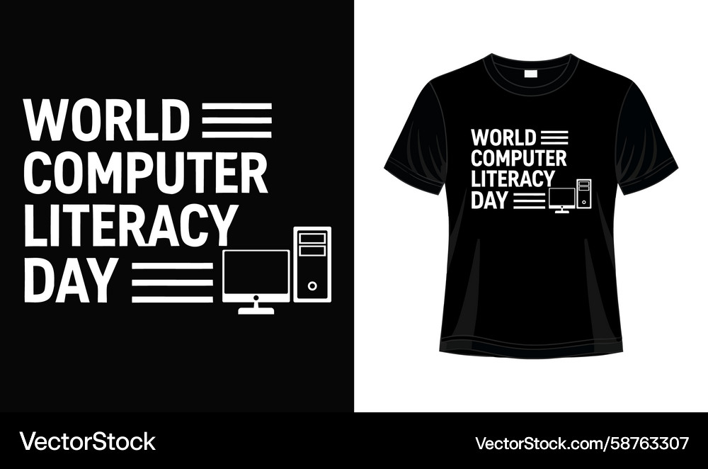 World Computer Literacy Day Vector Image