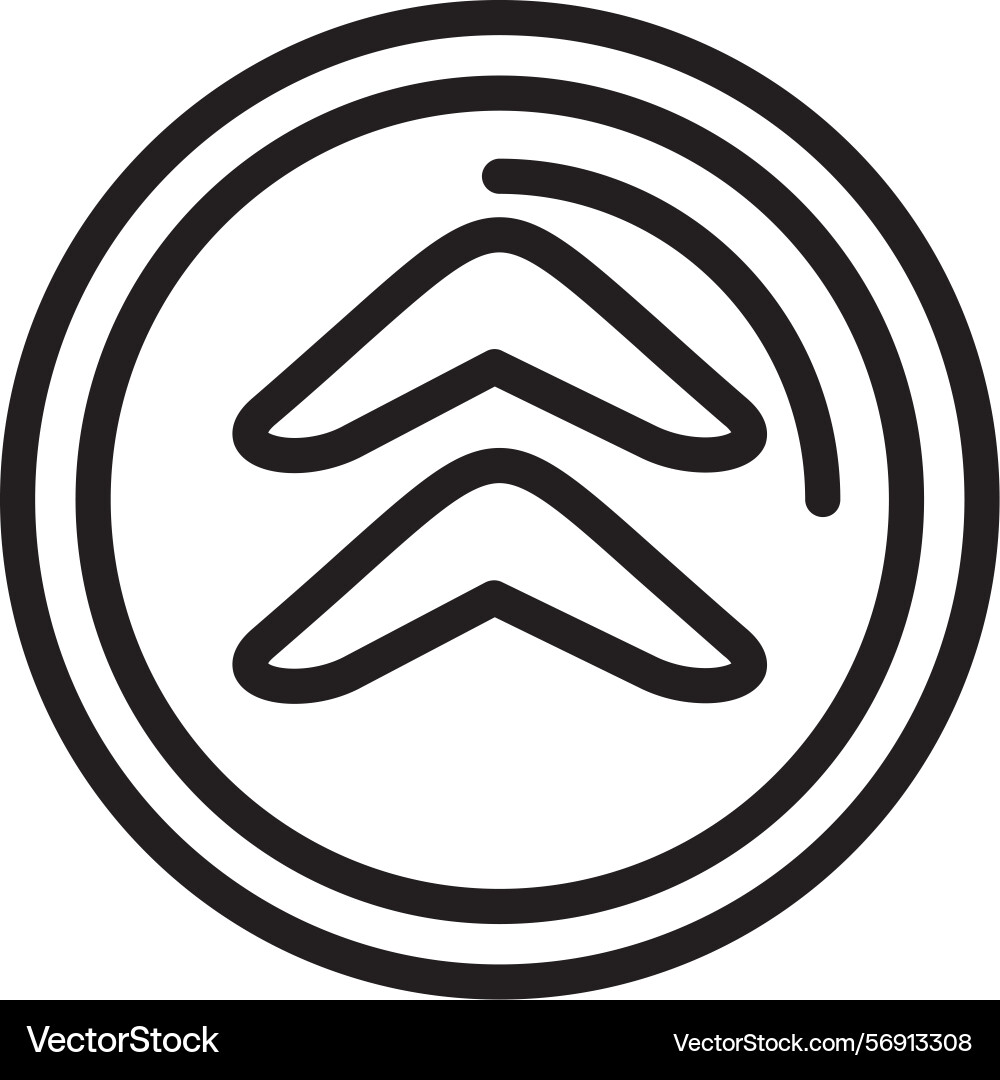 Arrow chevron up linear style icon design Vector Image