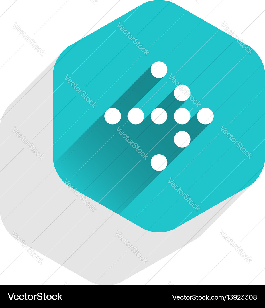 Arrow sign led digital display hexagon button Arrow sign led digital display hexagon button vector image