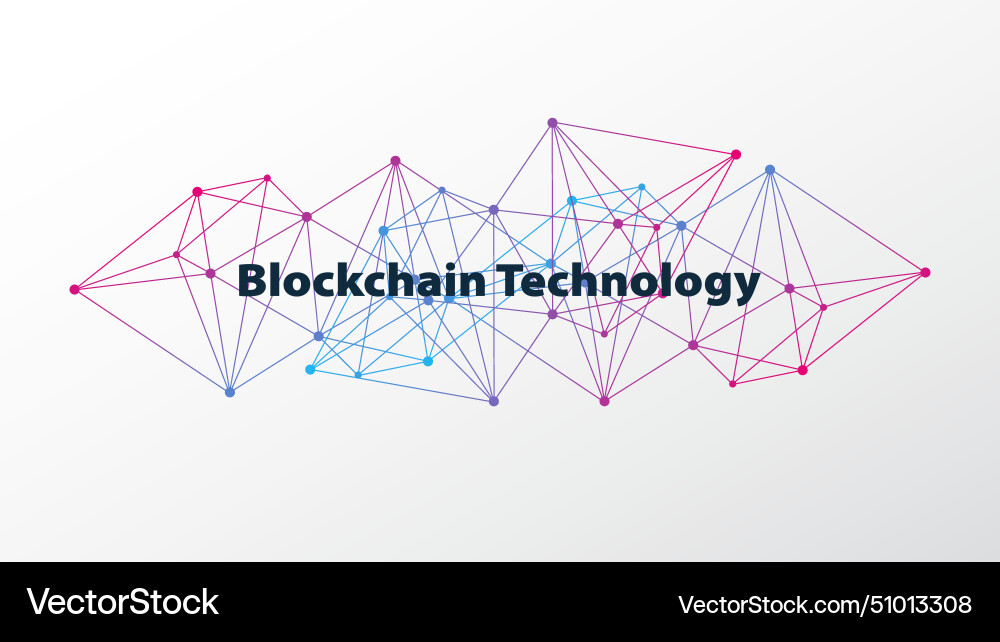 Blockchain technology triangle pattern vector image