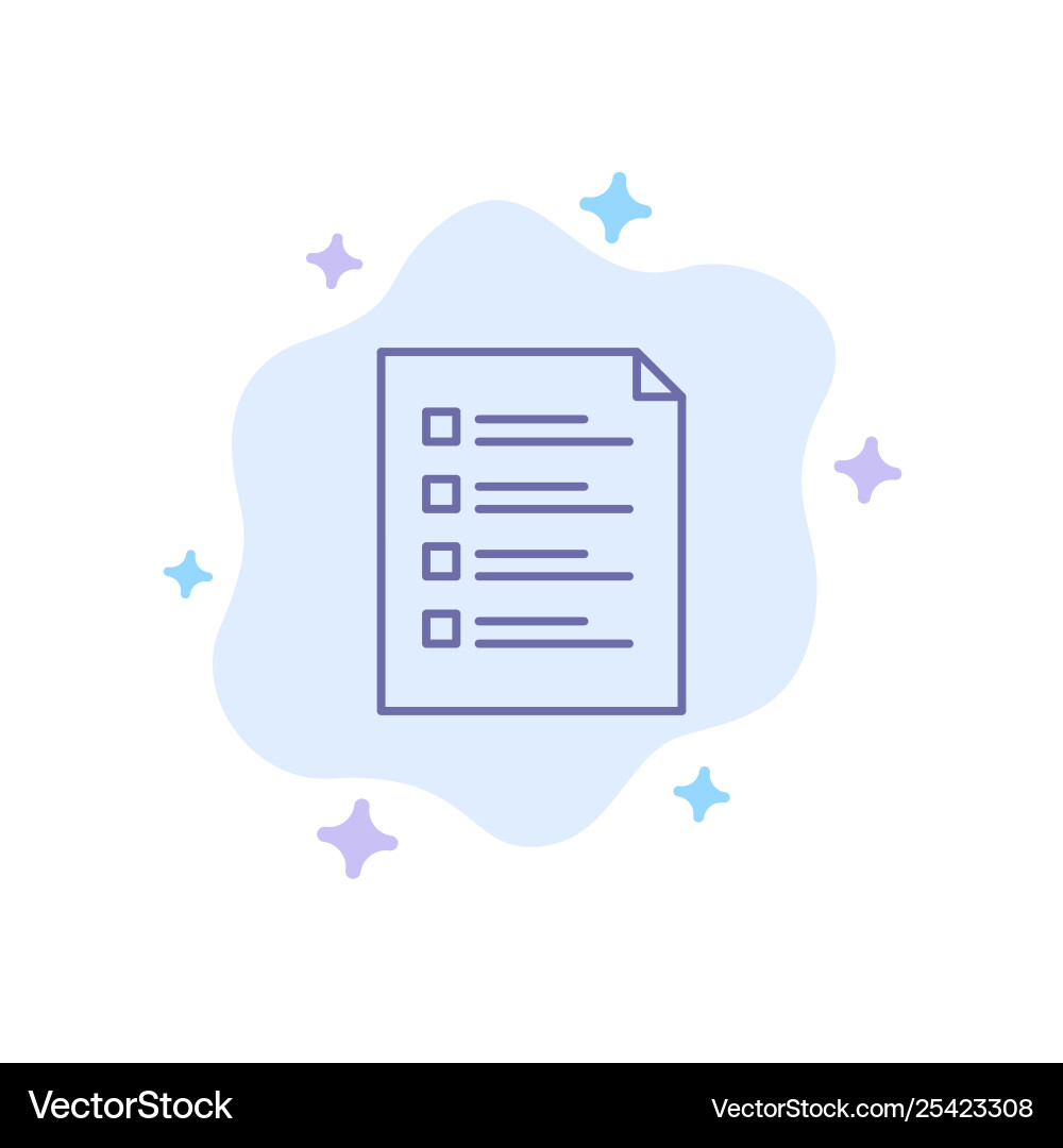 Checklist check file list page task testing blue Checklist check file list page task testing blue vector image
