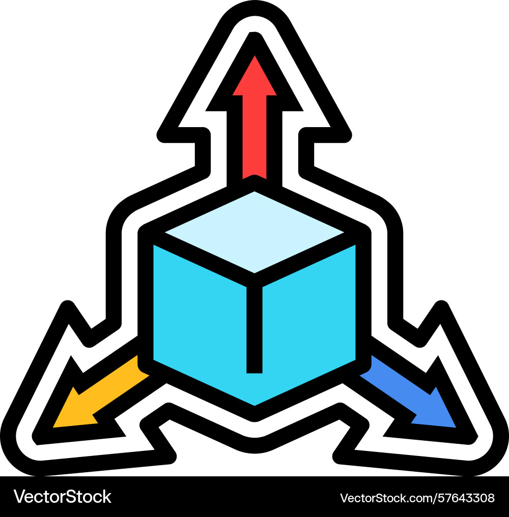 Custom size options color icon Vector Image