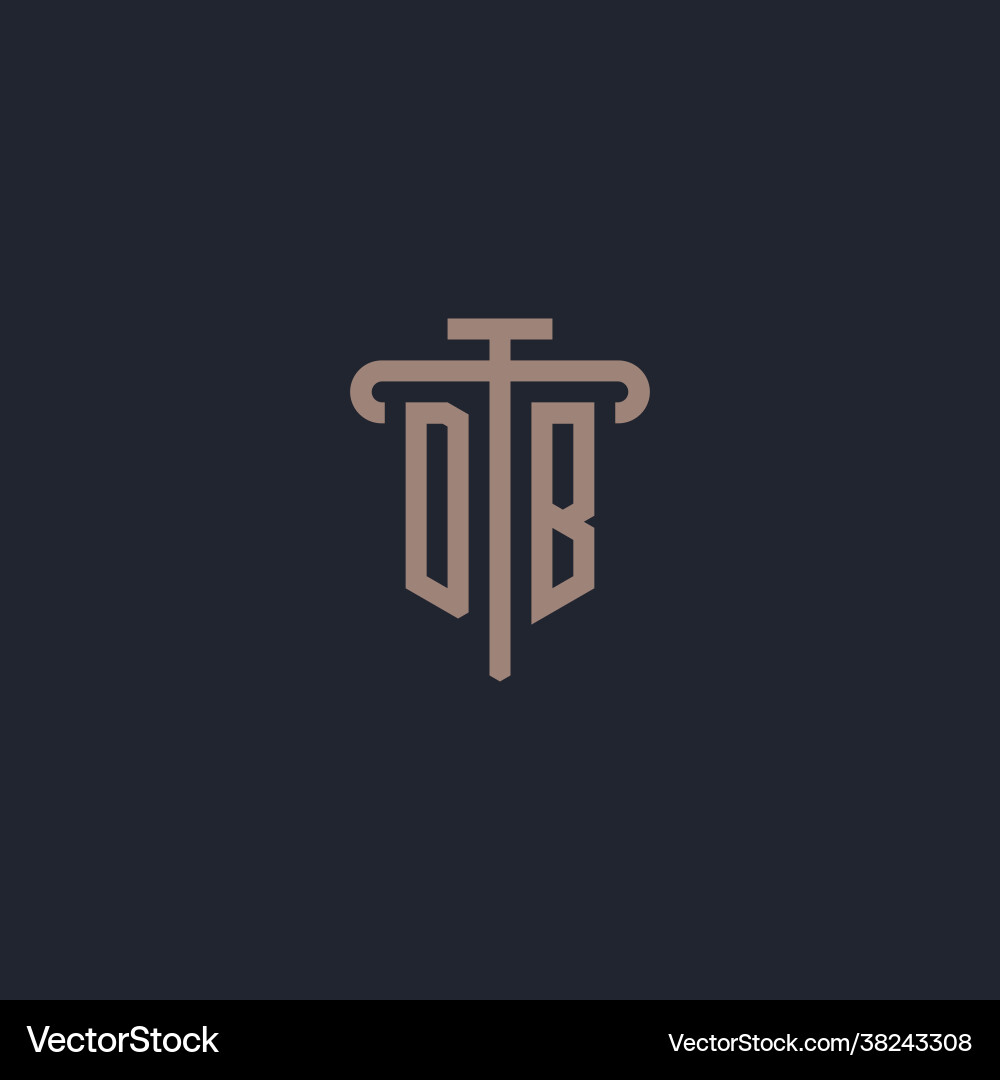 Db initial logo monogram with pillar icon design Vector Image