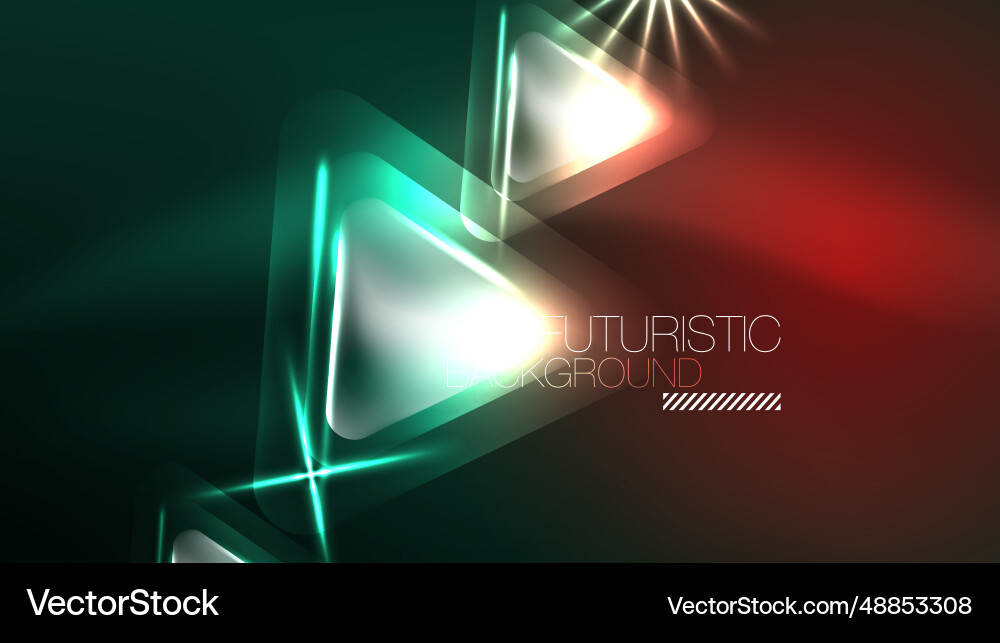 Digital neon abstract background triangles Vector Image