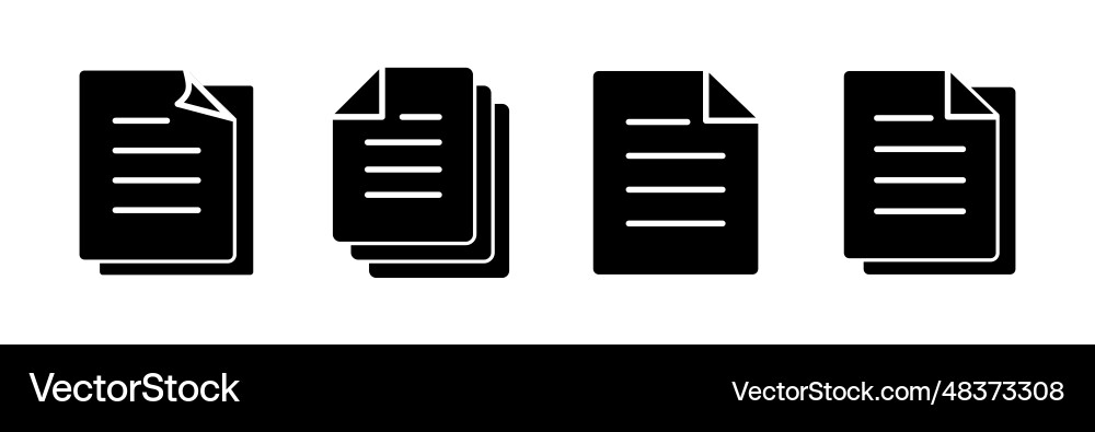 Document icon paper file vector image