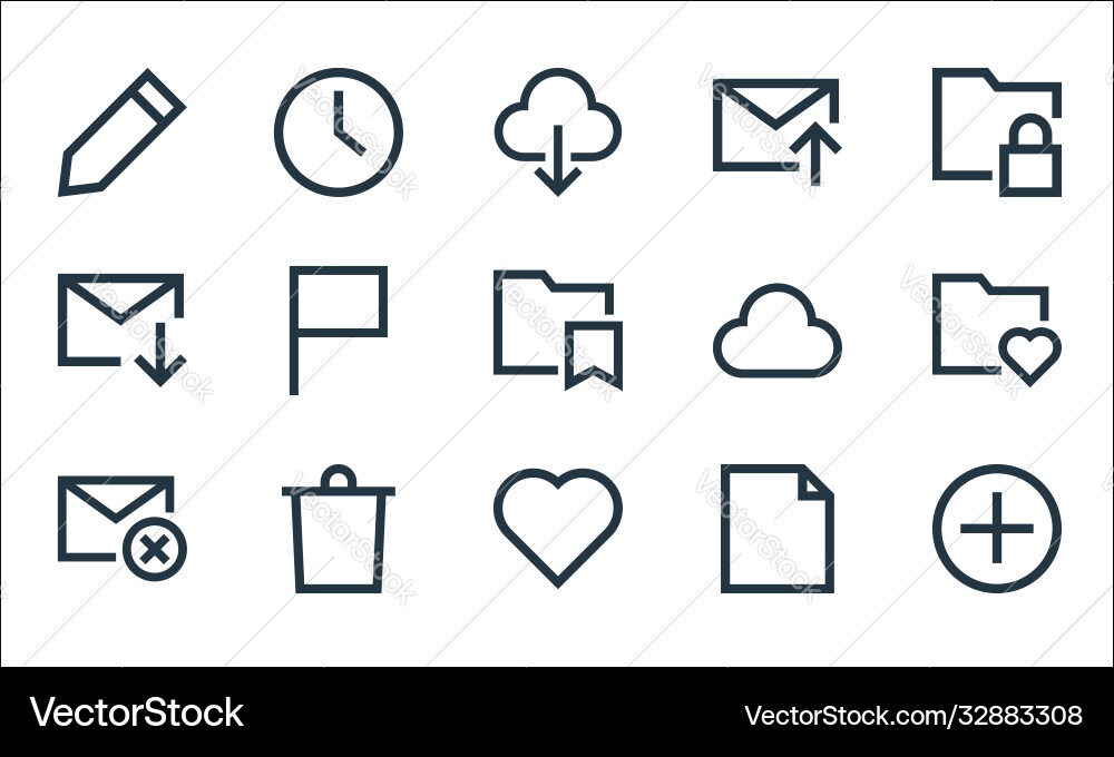 Email line icons linear set quality Vector Image