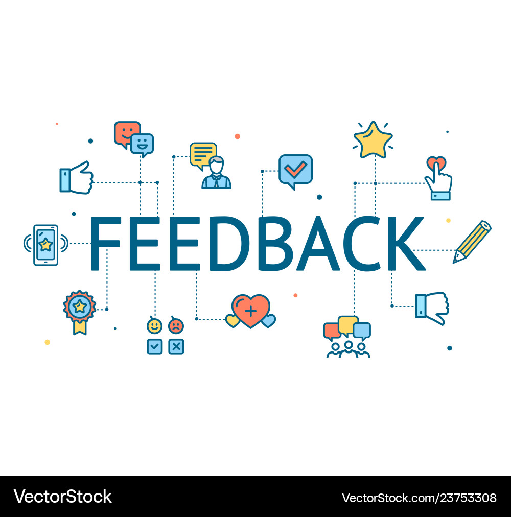 Feedback concept with color thin line icon Feedback concept with color thin line icon vector image