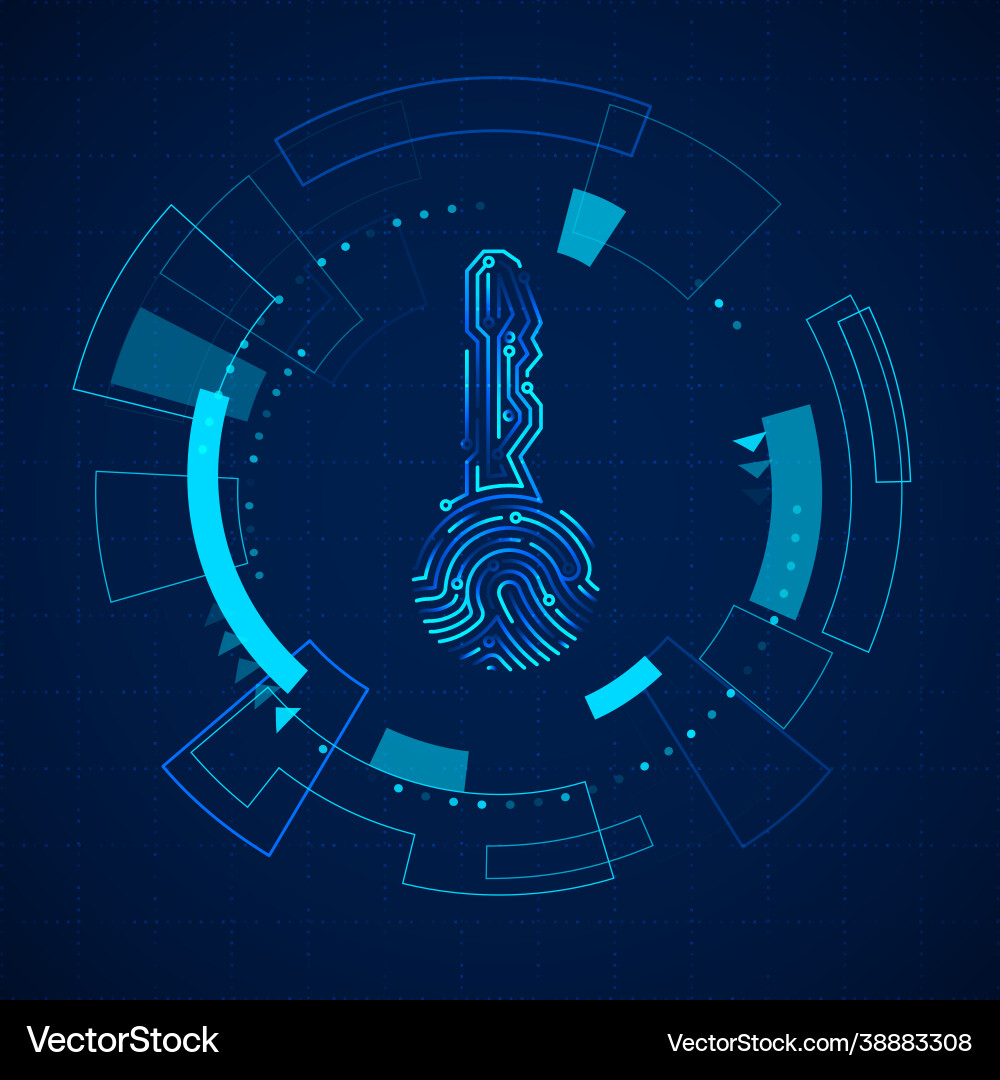 Futuristic Access Panel - Circuit Key Vector Image