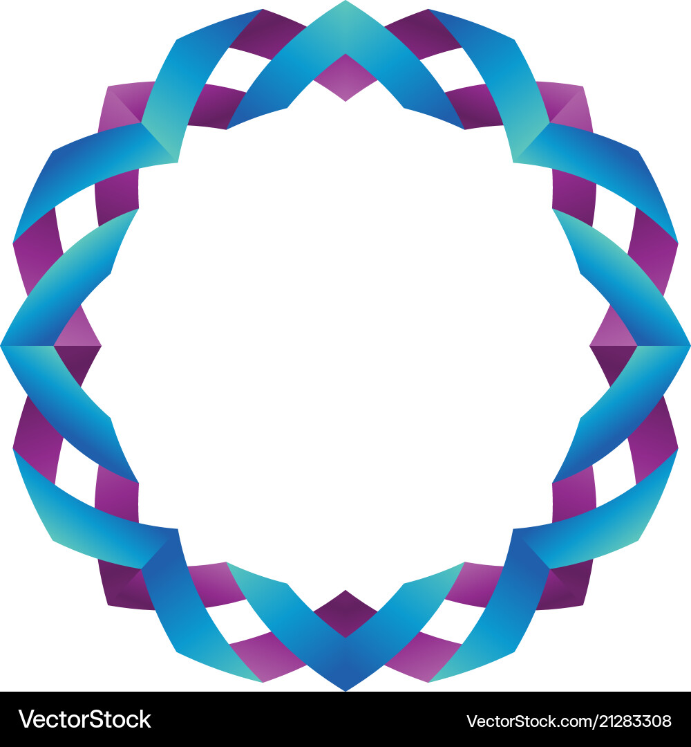 Glossy color ribbon form a circle Glossy color ribbon form a circle Vector Image