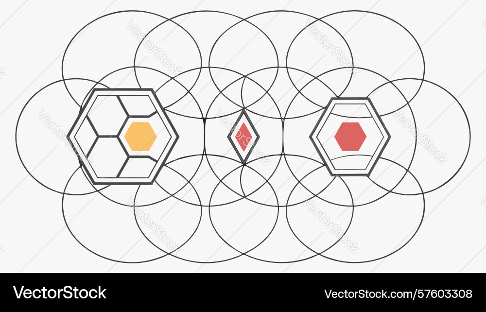 Intricate geometric pattern with overlapping vector image